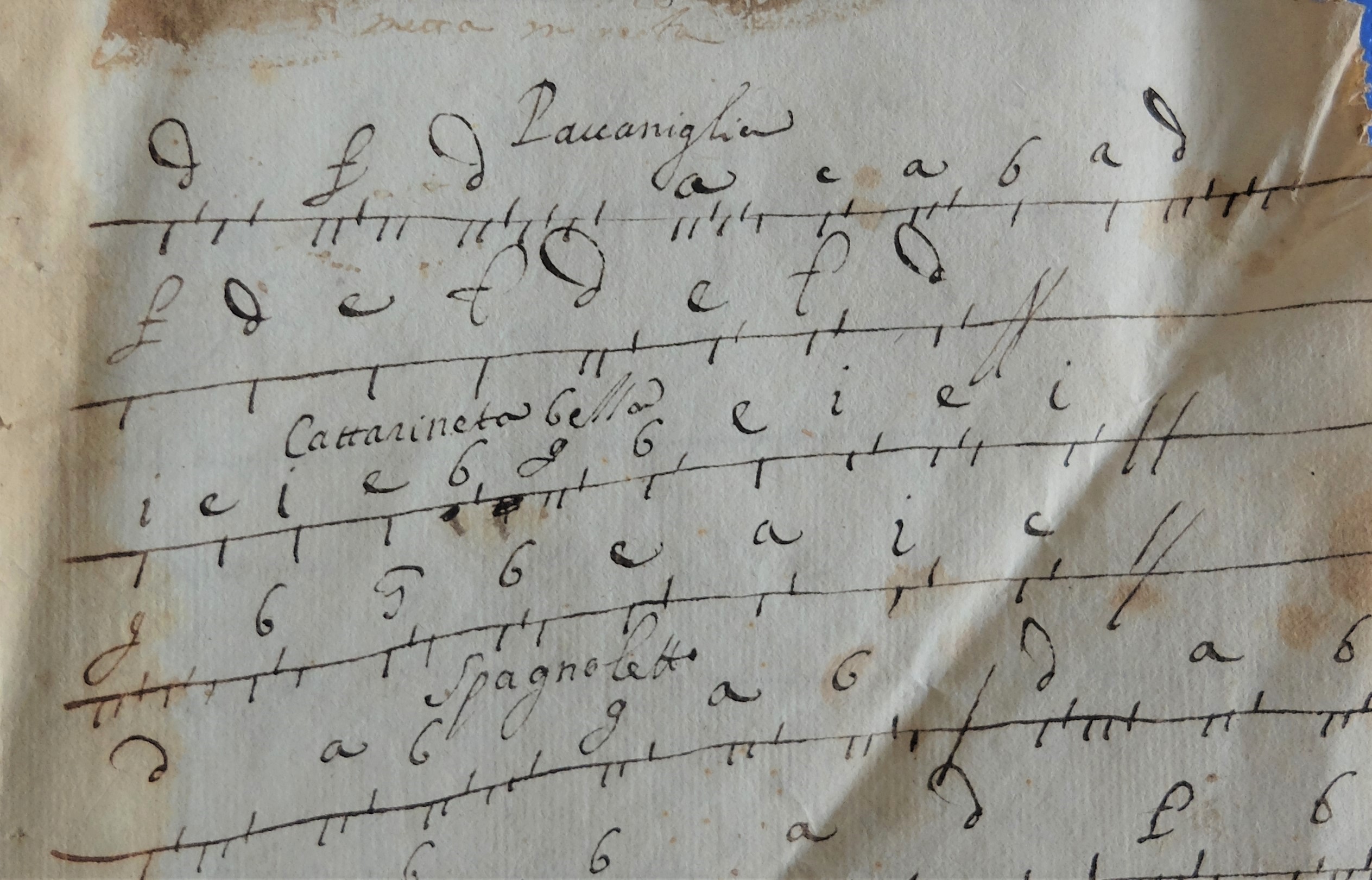 Frammenti di una intavolatura seicentesca per chitarra spagnola